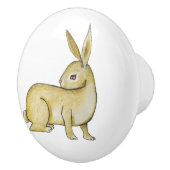 Bruin konijn op witte keramische knob knop (Rechts)
