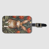 Bruin Konijn Rode Tulpen William Morris Geïnspiree Bagagelabel (Voorkant (horizontaal))