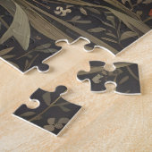 Bruin Konijn Rode Tulpen William Morris Geïnspiree Legpuzzel (Zijkant)