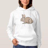 Bruin Konijn Vrouwen Hoodie (Voorkant)