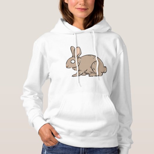Bruin Konijn Vrouwen Hoodie (Voorkant)