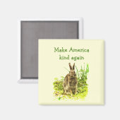Bruin konijntje maken Amerika weer vriendelijk mag Magneet (Voorkant / Achterkant)