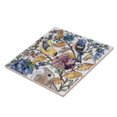 Bruin Konijntje Vogel Bloemen Top Faces L Tegeltje (Zijkant)