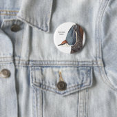 Bruin-kop Nuthatch, Audubon, Birders Bird Draag, Ronde Button 5,7 Cm (In situ)