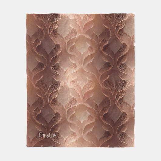 Bruin koper geïnspireerde gradiënt moderne luxe fleece deken (Voorkant)