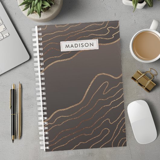 Bruin Koper Modern Abstract Agaat Gepersonaliseerd Planner
