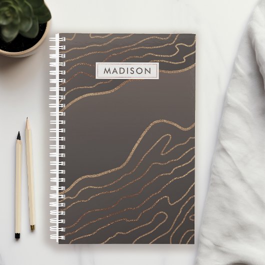 Bruin Koper Modern Abstract Agaat Gepersonaliseerd Planner