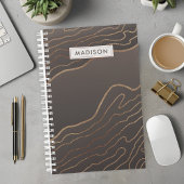 Bruin Koper Moderne Abstracte Agate Gepersonalisee Planner