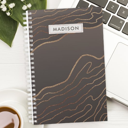 Bruin Koper Moderne Abstracte Agate Gepersonalisee Planner