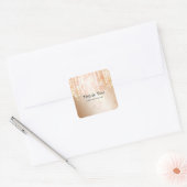 Bruin Koraal & Crème Glamour Lichten Feest Sticker (Envelop)