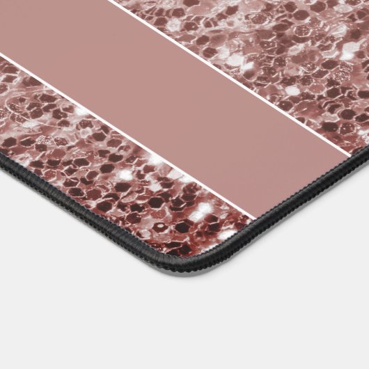 Bruin koraal glitter fonkelt Monogram Bureaumat (Hoek)