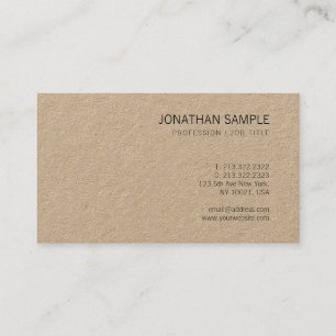 Bruin Kraft Paper Elegant Modern Plain Luxury Visitekaartje