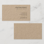 Bruin Kraft Paper Elegant Modern Plain Luxury Visitekaartje (Voorkant / Achterkant)