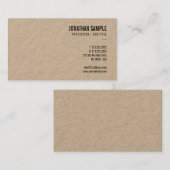 Bruin Kraft Paper Elegant Trendy Moderne Sjabloon Visitekaartje (Voorkant / Achterkant)