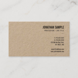 Bruin Kraft Paper Elegant Trendy Moderne Sjabloon Visitekaartje