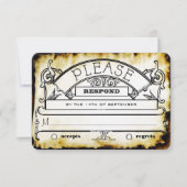 Bruin Kraft Paper Medieval Typography Wedding RSVP (Voorkant)