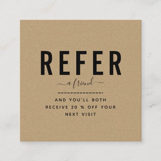 Bruin Kraft Paper Modern & minimalist Voeg Logo to Aanbevelingskaartje (Voorkant)