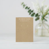 Bruin Kraft Paper Print Earning Display Kaart Visitekaartje (Staand voorkant)