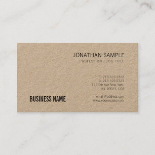 Bruin Kraft Paper Professional Elegant Plain Luxe Visitekaartje