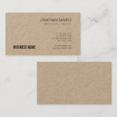 Bruin Kraft Paper Professional Elegant Plain Luxe Visitekaartje (Voorkant / Achterkant)