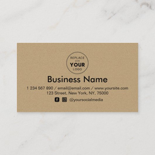 Bruin Kraft-papier - Minimale korting op Logo toev Klantenkaartje (Achterkant)