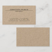 Bruin Kraft papier minimalistisch elegant trendy l Visitekaartje (Voorkant / Achterkant)