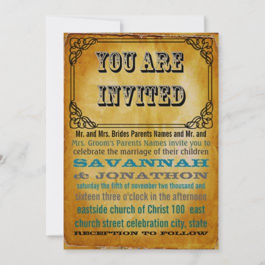 Bruin Kraft papier rustieke bruiloft Kaart (Achterkant)