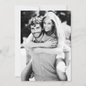 Bruin Kraft Rustiek Minimal Moderne Foto Huwelijk Kaart (Achterkant)