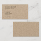 Bruin Kraftpapier-Document Elegante Moderne Ontwer Visitekaartje (Voorkant / Achterkant)