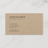 Bruin Kraftpapier-Document Elegante Moderne Ontwer Visitekaartje (Voorkant)