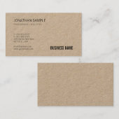 Bruin Kraftpapier-Document Professionele Moderne D Visitekaartje (Voorkant / Achterkant)