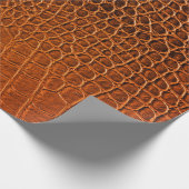Bruin krokodilleder cadeaupapier (Hoek)