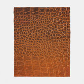 Bruin krokodilleder fleece deken (Voorkant)
