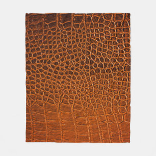 Bruin krokodilleder fleece deken