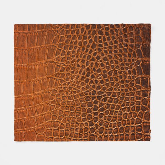 Bruin krokodilleder fleece deken (Voorkant (Horizontaal))