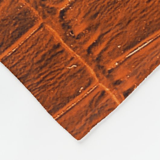 Bruin krokodilleder fleece deken (Hoek)