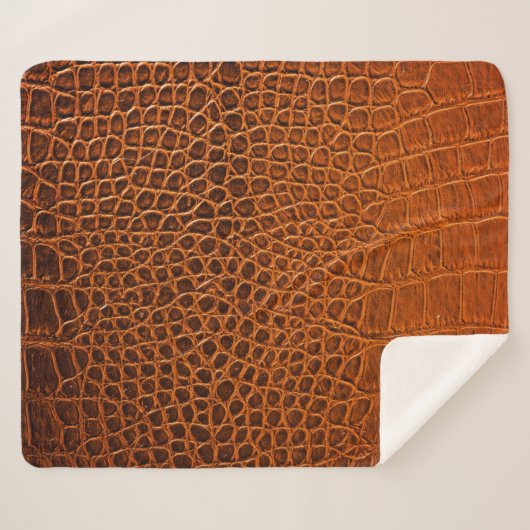 Bruin krokodilleder sherpa deken (Voorkant (horizontaal))
