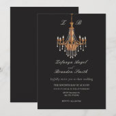 Bruin kroonluchters bruiloft kaart (Voorkant / Achterkant)