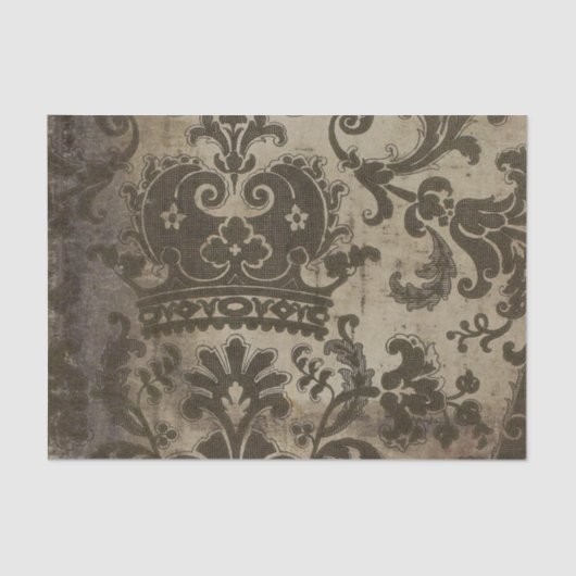  bruin kroonmotief rustieke decoupage tissuepapier (Voorkant)