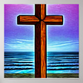 Bruin kruis door het Poster Waves (Voorkant)