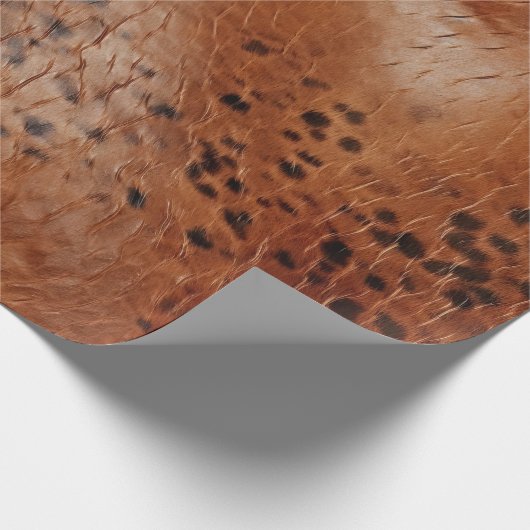 Bruin kunstleder cadeaupapier (Hoek)