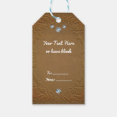 Bruin kunstleder en diamant Glam Rustic Cadeaulabel (Voorkant)