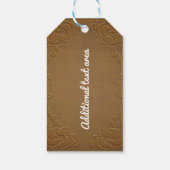 Bruin kunstleder en diamant Glam Rustic Cadeaulabel (Achterkant)