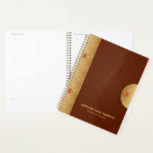 Bruin kunstleder en metallisch goudaccent planner (Display)