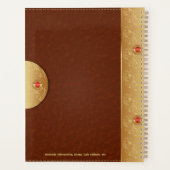 Bruin kunstleder en metallisch goudaccent planner (Achterkant)