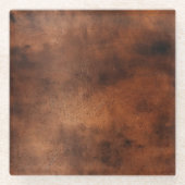 Bruin kunstleder glazen onderzetter (Voorkant)