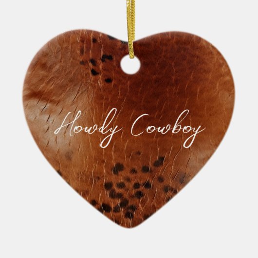 Bruin kunstleder keramisch ornament (Voorkant)