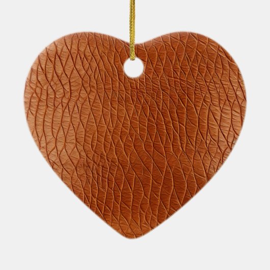 Bruin kunstleder keramisch ornament (Achterkant)