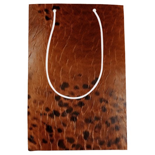 Bruin kunstleder medium cadeauzakje (Voorkant)