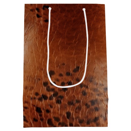 Bruin kunstleder medium cadeauzakje (Achterkant)